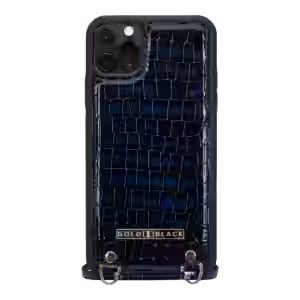 iPhone 11 Pro Max Lederhülle mit Necklace MILANO-Design Blau